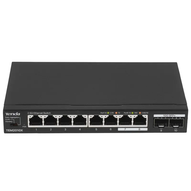 Коммутатор Tenda TEM2010X (L2) 8x2.5Гбит/с 2SFP+ неуправляемый