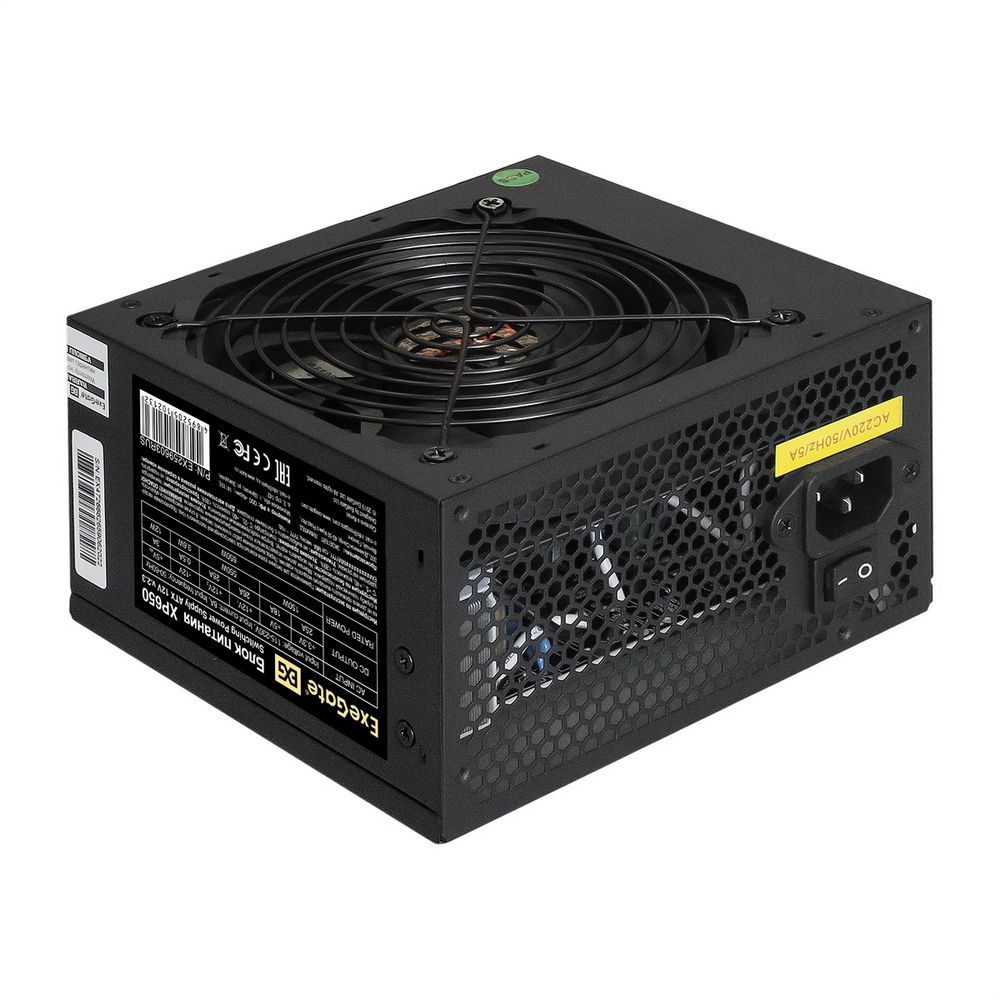 EX259603RUS Блок питания 650W ExeGate XP650 (ATX, 12cm fan, 24pin, 4+4pin, PCIe, 3xSATA, 2xIDE, blac