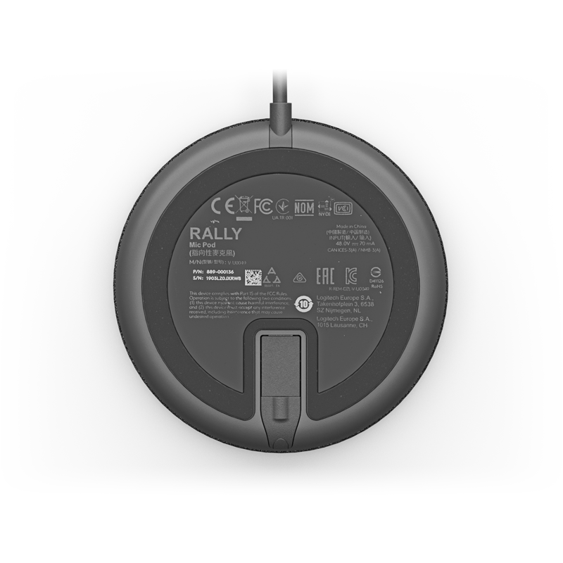 Микрофон Logitech Microphone for Rally Ultra-HD ConferenceCam  Mic Pod Black [989-000430]