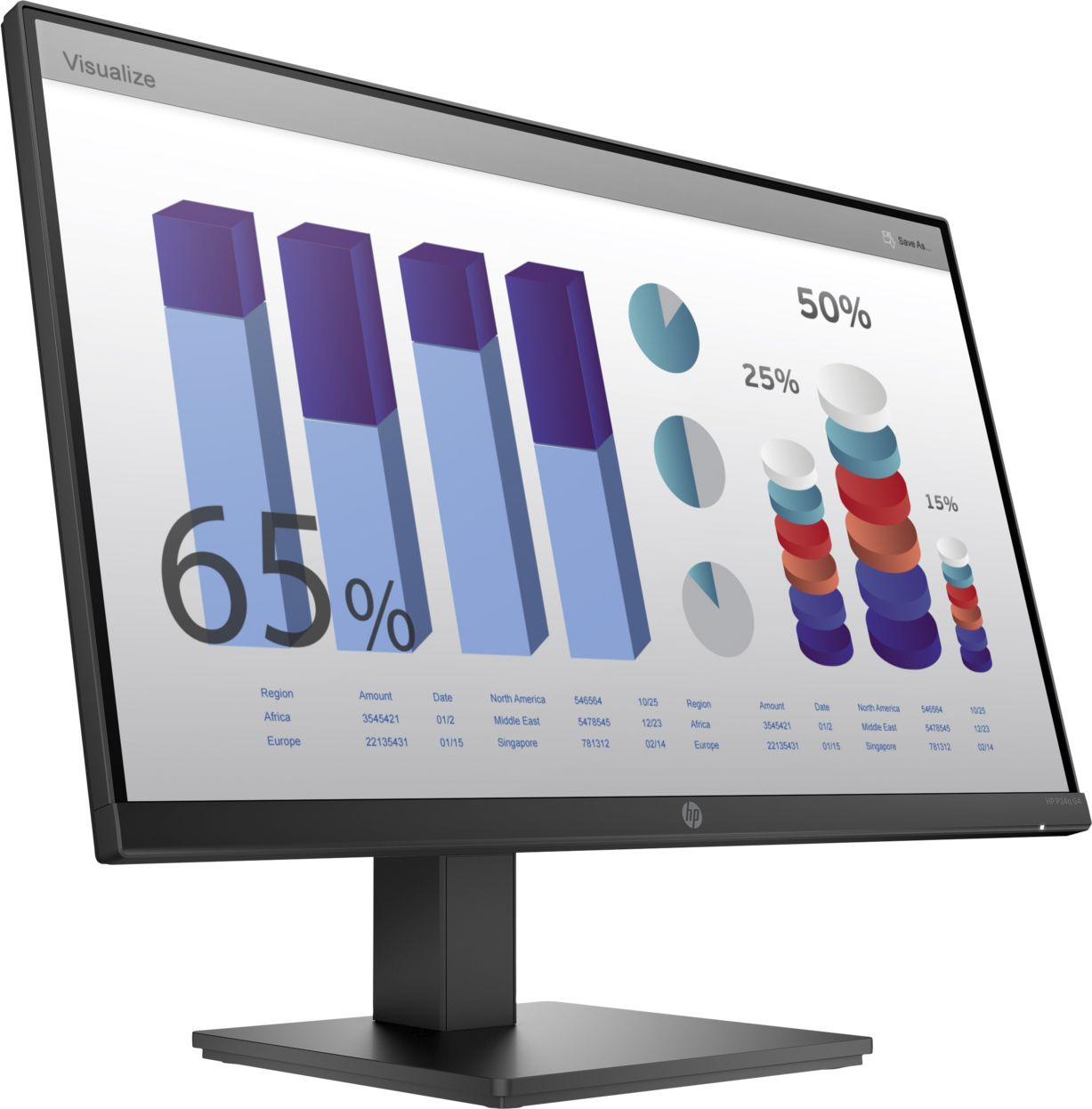 Монитор HP 23.8" P24q G4 черный IPS LED 5ms 16:9 HDMI HAS Piv 250cd 178гр/178гр 2560x1440 60Hz VGA Q