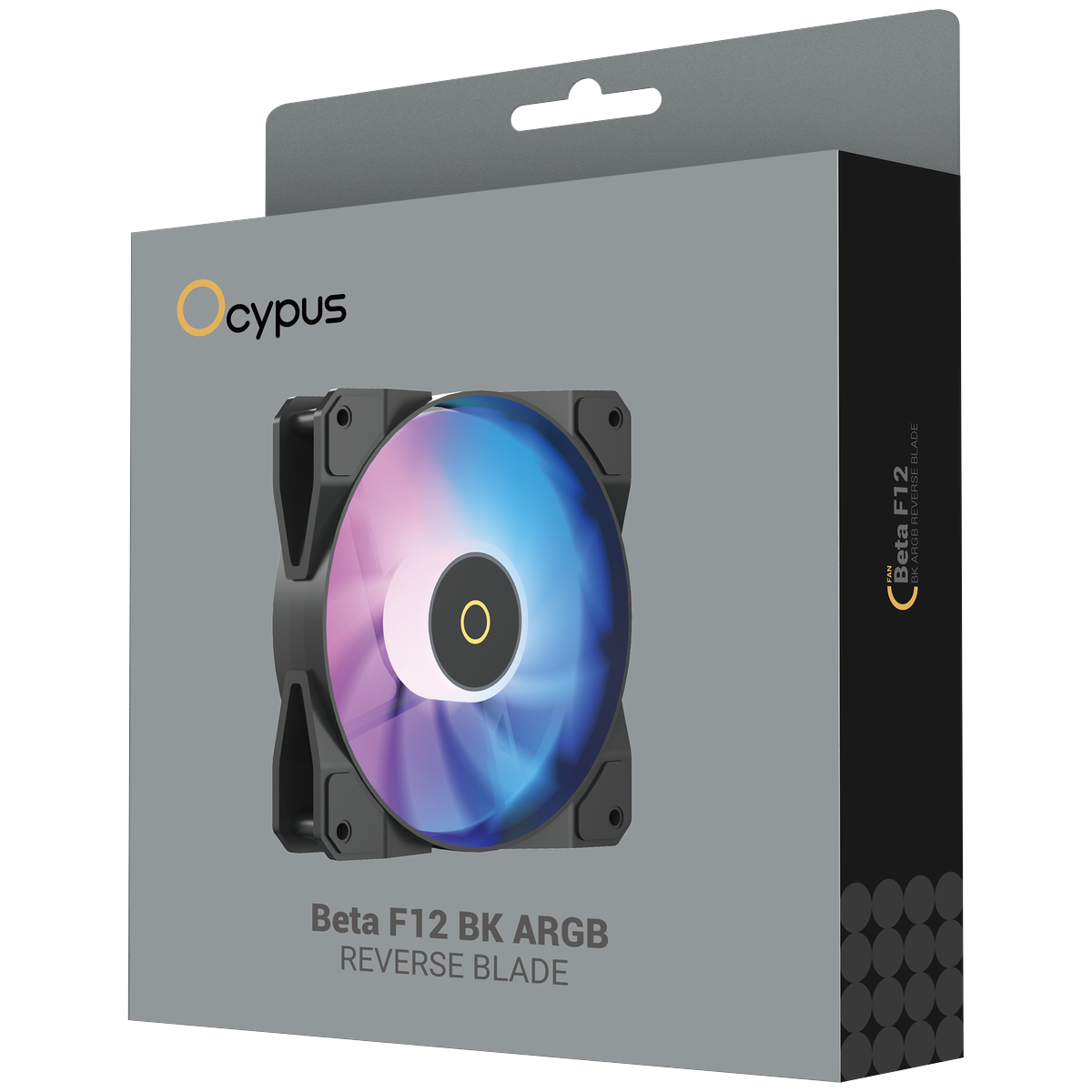Вентилятор для корпуса Ocypus Beta F12 BK ARGB REVERSE BLADE, 120x120x25mm, 3-PIN, 800-1600 RPM, 29 