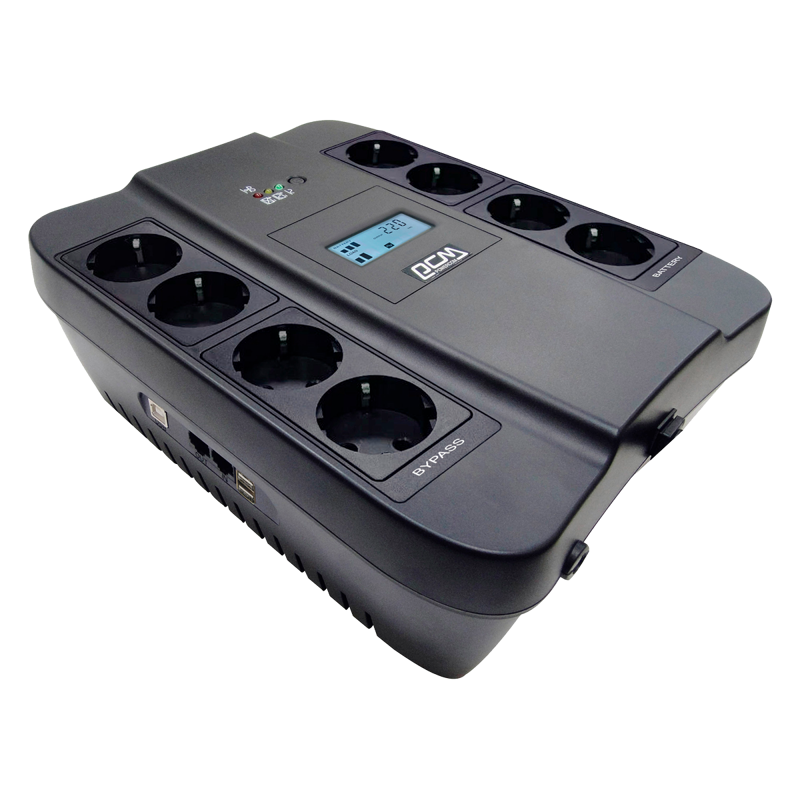Источник бесперебойного питания Powercom Spider SPD-550U LCD USB 330Вт 550ВА черный