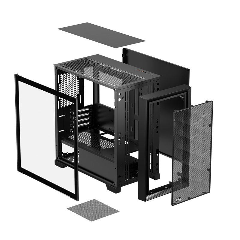 Корпус PCCOOLER C3D310 BK, Mesh Mid Tower, Black, TG, 0.6 SPCC, no fans mATX, mITX 165/350/200mm 3x2