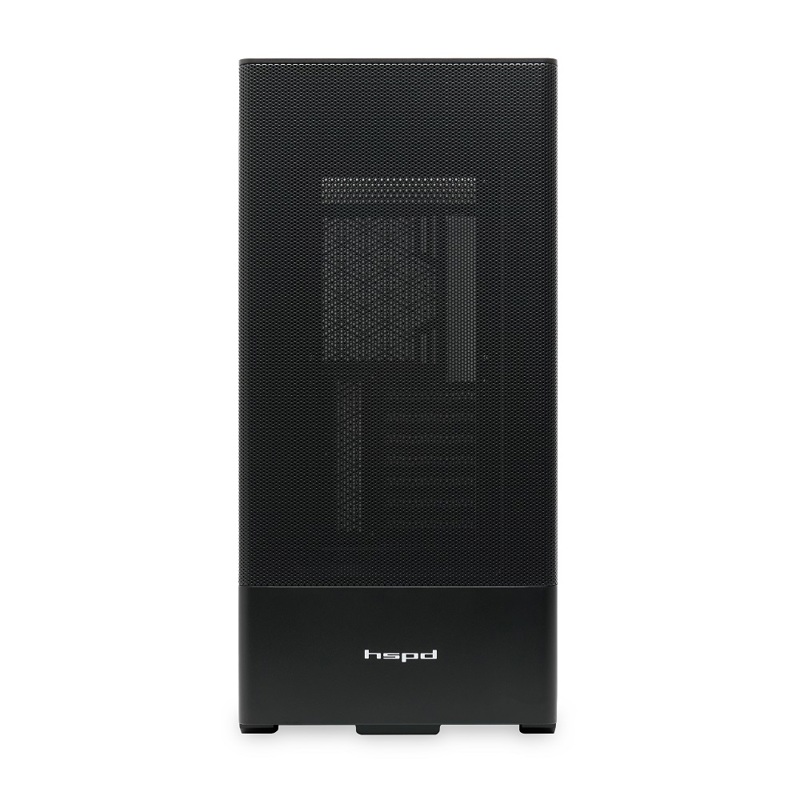 Корпус HSPD M712, Mesh Mid Tower, Black, TG, 0.6 SPCC, no fans, E-ATX, ATX, mATX, mITX, 175/410/160m