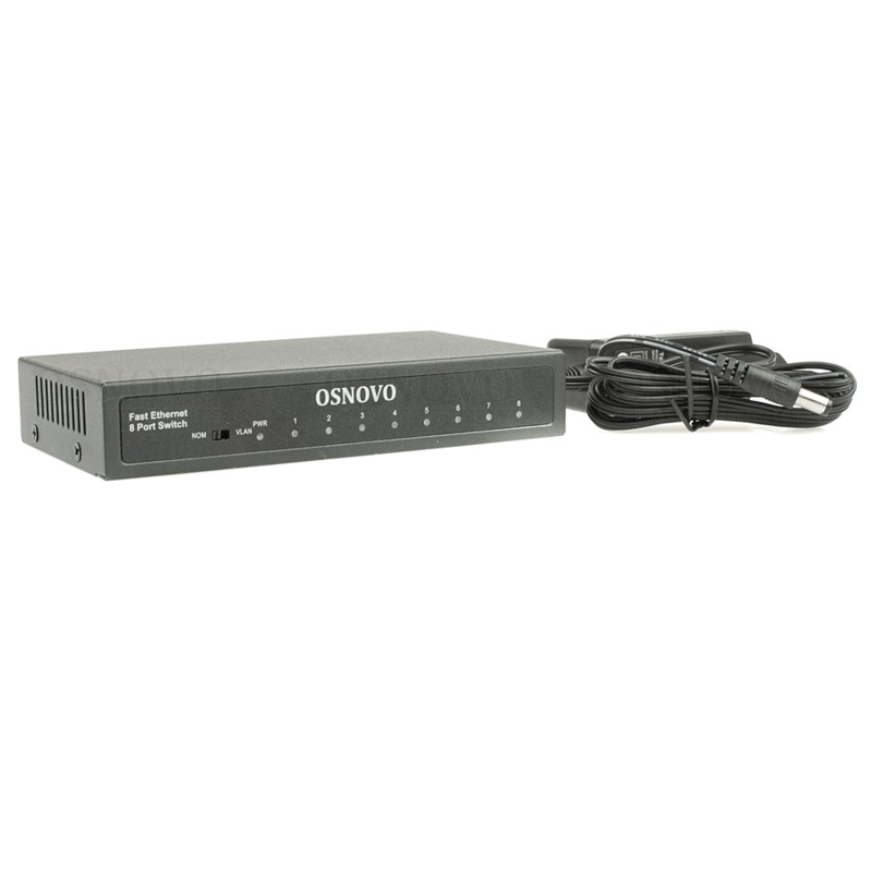 Коммутатор Fast Ethernet OSNOVO SW-10800 Неуправляемый коммутатор Fast Ethernet на 8 RJ45 портов. По