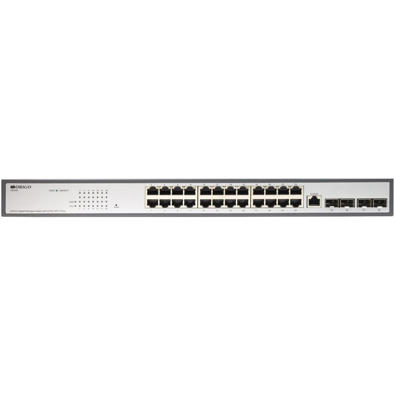 Коммутатор Origo OS2328 OS2328/A1A (L2) 24x1Гбит/с 4xКомбо(1000BASE-T/SFP) настраиваемый
