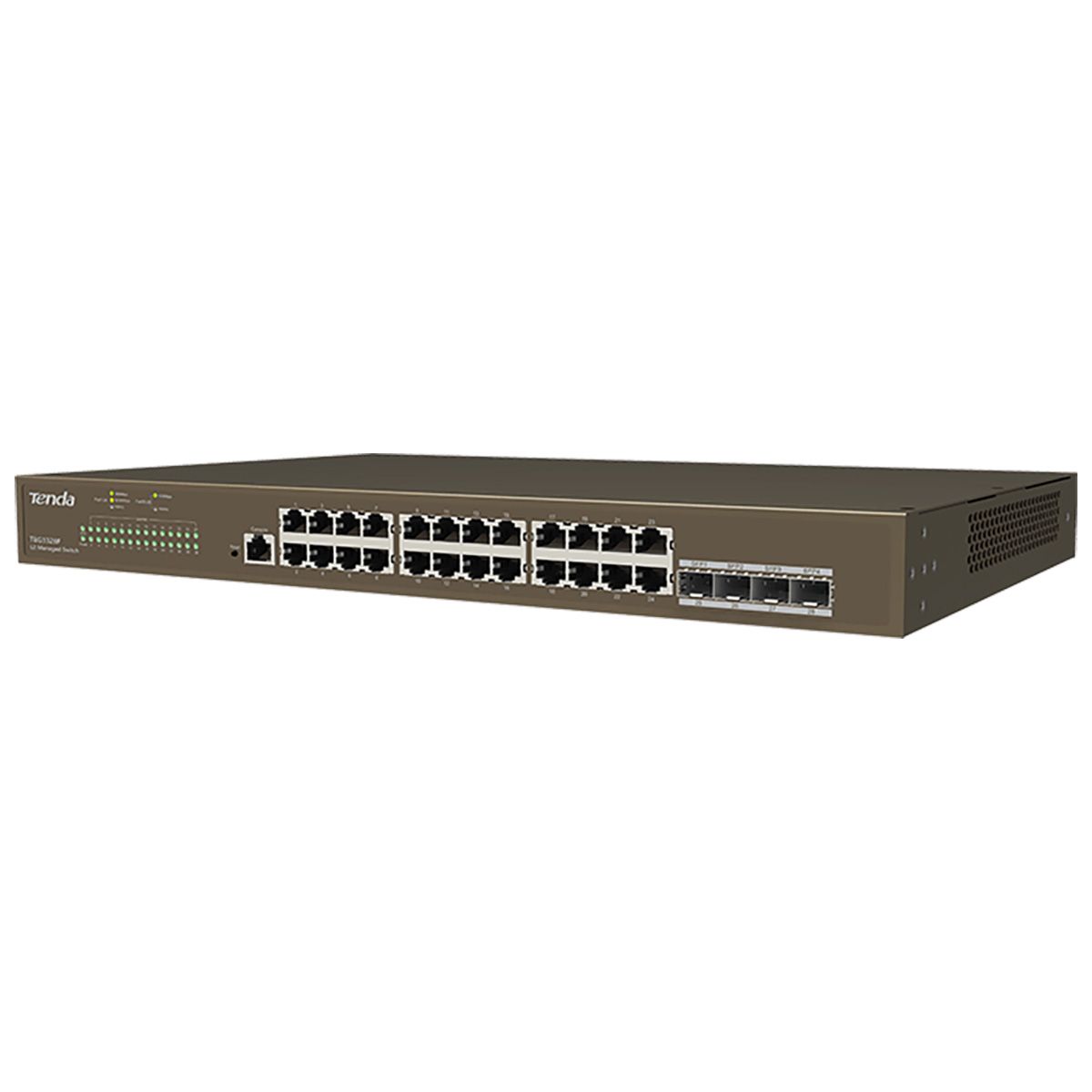 Коммутатор Tenda TEG3328F Коммутатор управляемый, 24 порта 24x1 Гбит/с, SFP 4x1 Гбит/с, установка в 