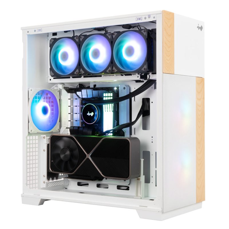 Корпус InWin F5, Full-Tower, TG, 3x140mm ARGB, 2xUSB-A 3.0 + 1xUSB-C 3.2, E-ATX, ATX, mATX, mITX Whi