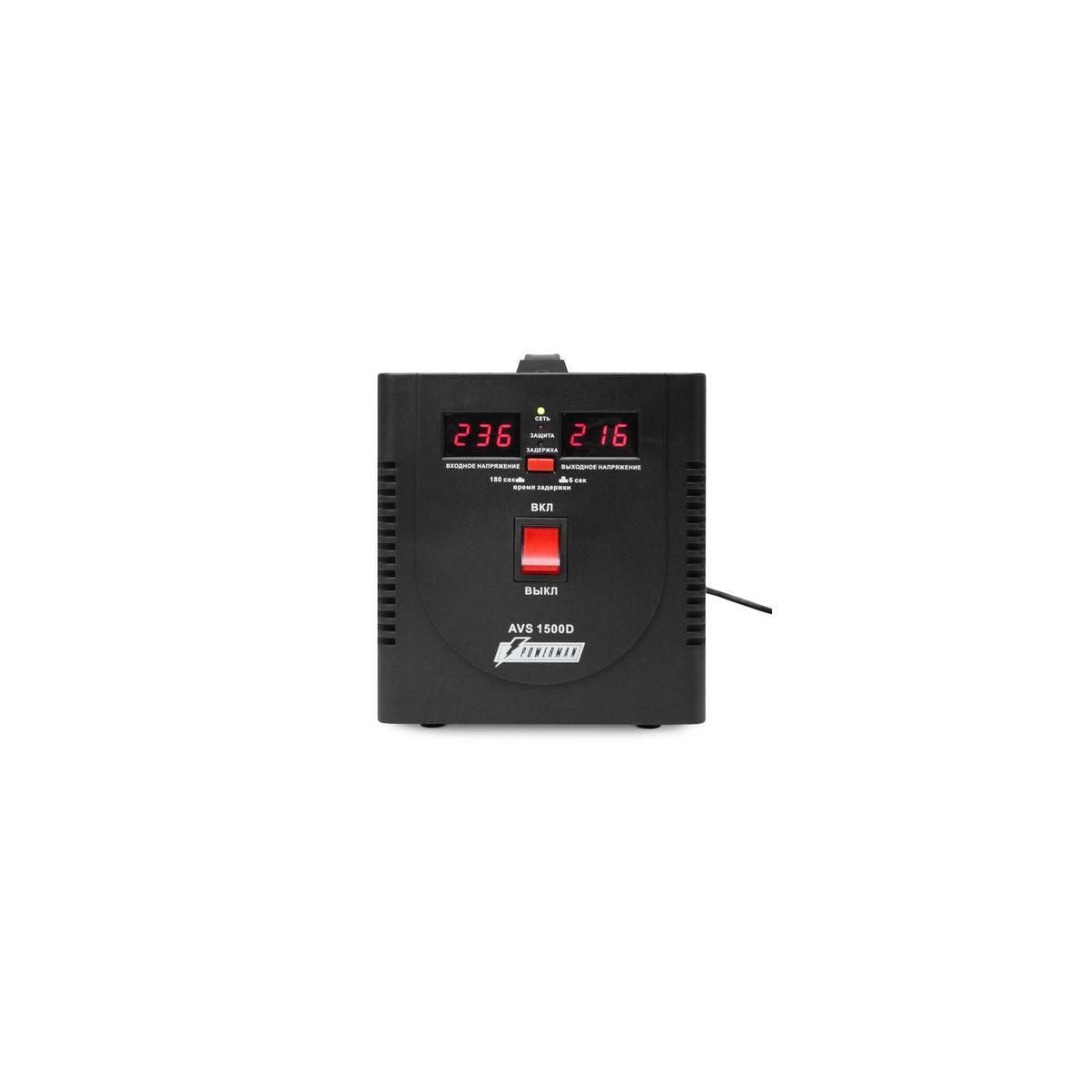 Стабилизатор напряжения Powerman AVS 1500 D Black (6028663) AVS 1500 D Black (945956) {4}
