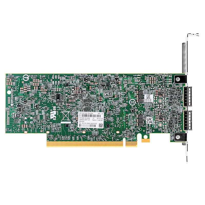 Сетевой адаптер Broadcom NetXtreme P2100G (BCM957508-P2100G) 2x100GbE (100/50/25/10GbE), PCIe 4.0 x1