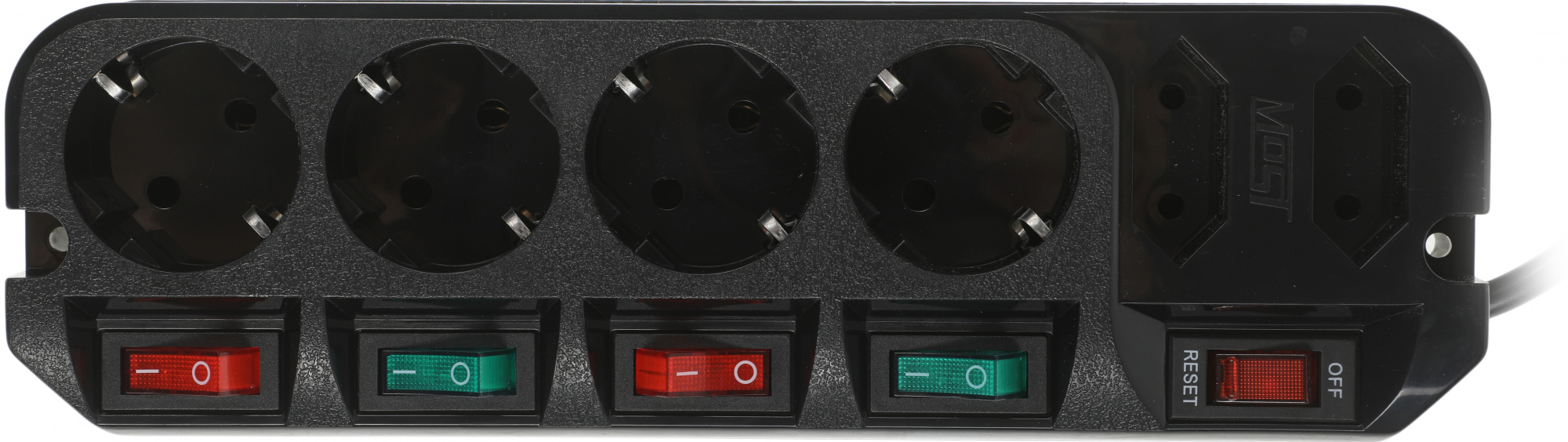 Сетевой фильтр Most ARG 3м (6 розеток) черный (коробка)