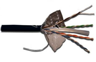 Кабель Кабель LANMASTER F/UTP, 4 пары, кат. 6, с перегородкой,  250Mhz, PE, внешний, с водоблок. сло