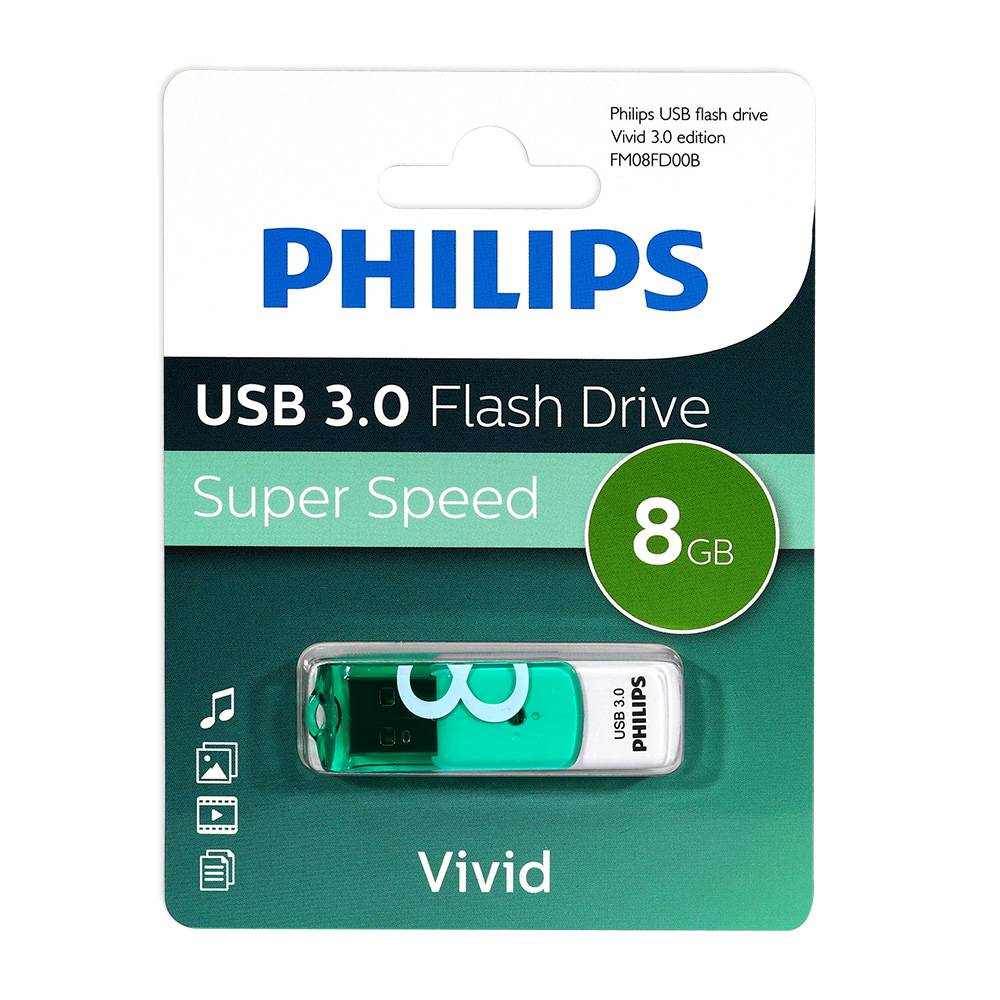 Флеш накопитель 8GB PHILIPS VIVID3.0 8GB, USB 3.0
