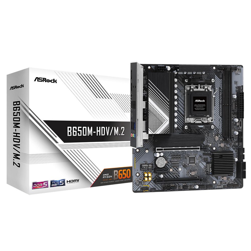 Материнская плата Asrock B650M-HDV/M.2 Socket AM5 AMD B650 2xDDR5 mATX AC`97 8ch(7.1) 2.5Gg RAID+HDM