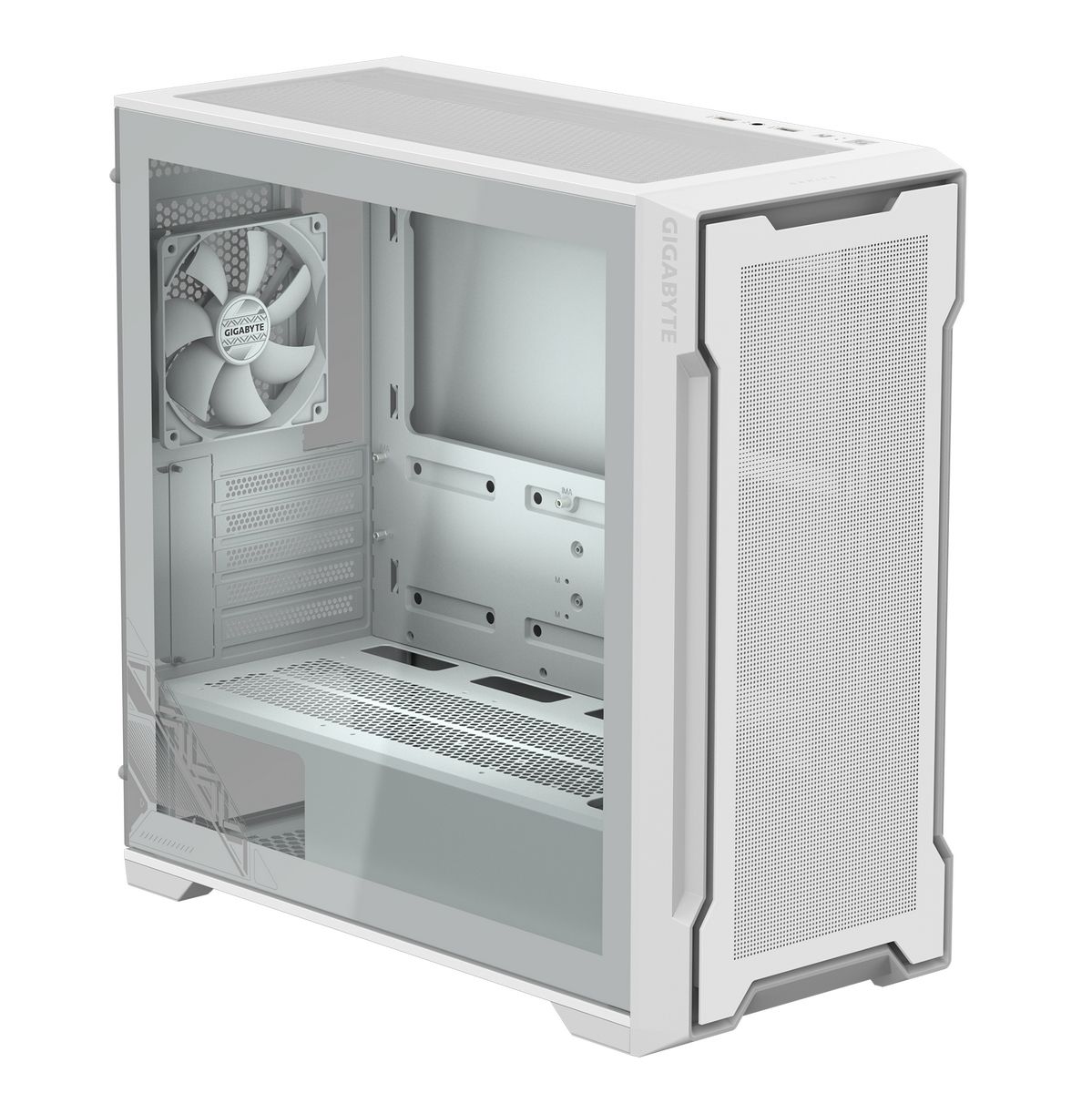 Корпус для ПК Gigabyte C102GI Glass Ice (White) MidTower, mATX, USB3.0 x2, Audio I/O, GPU:410mm, Whi