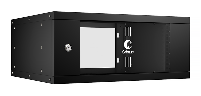 Шкаф телекоммуникационный настенный 19" 4U Cabeus WSC-05D-4U55/45-BK Шкаф телекоммуникационный насте