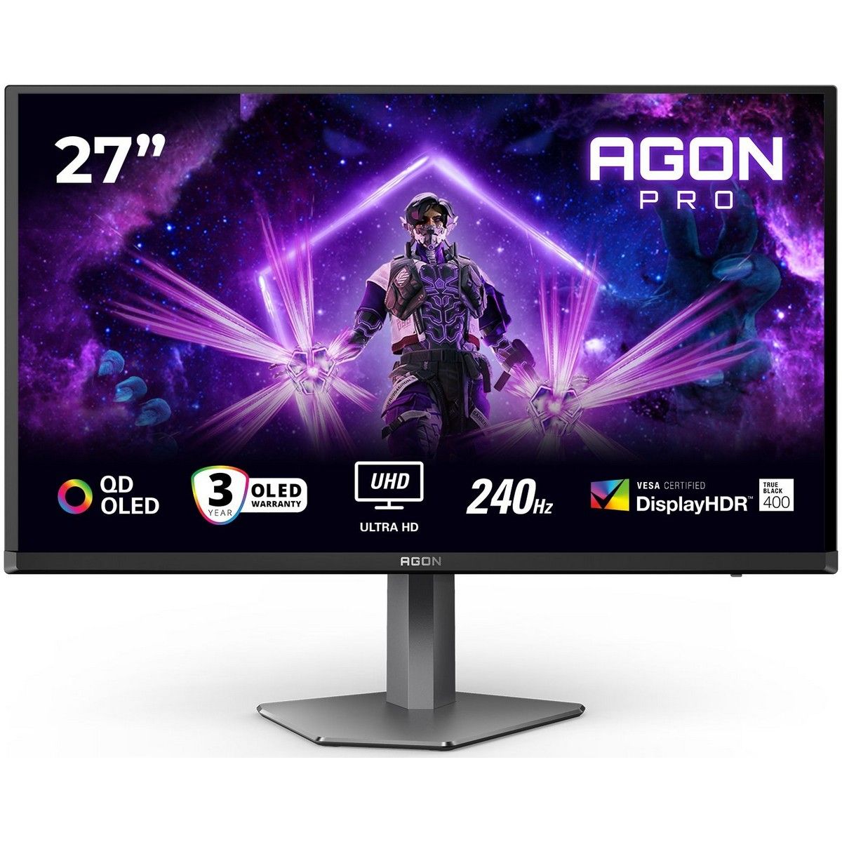 Монитор AOC 27" Agon Pro AG276UZD черный QD OLED LED 16:9 HDMI M/M матовая HAS Piv 1500000:1 1000cd 