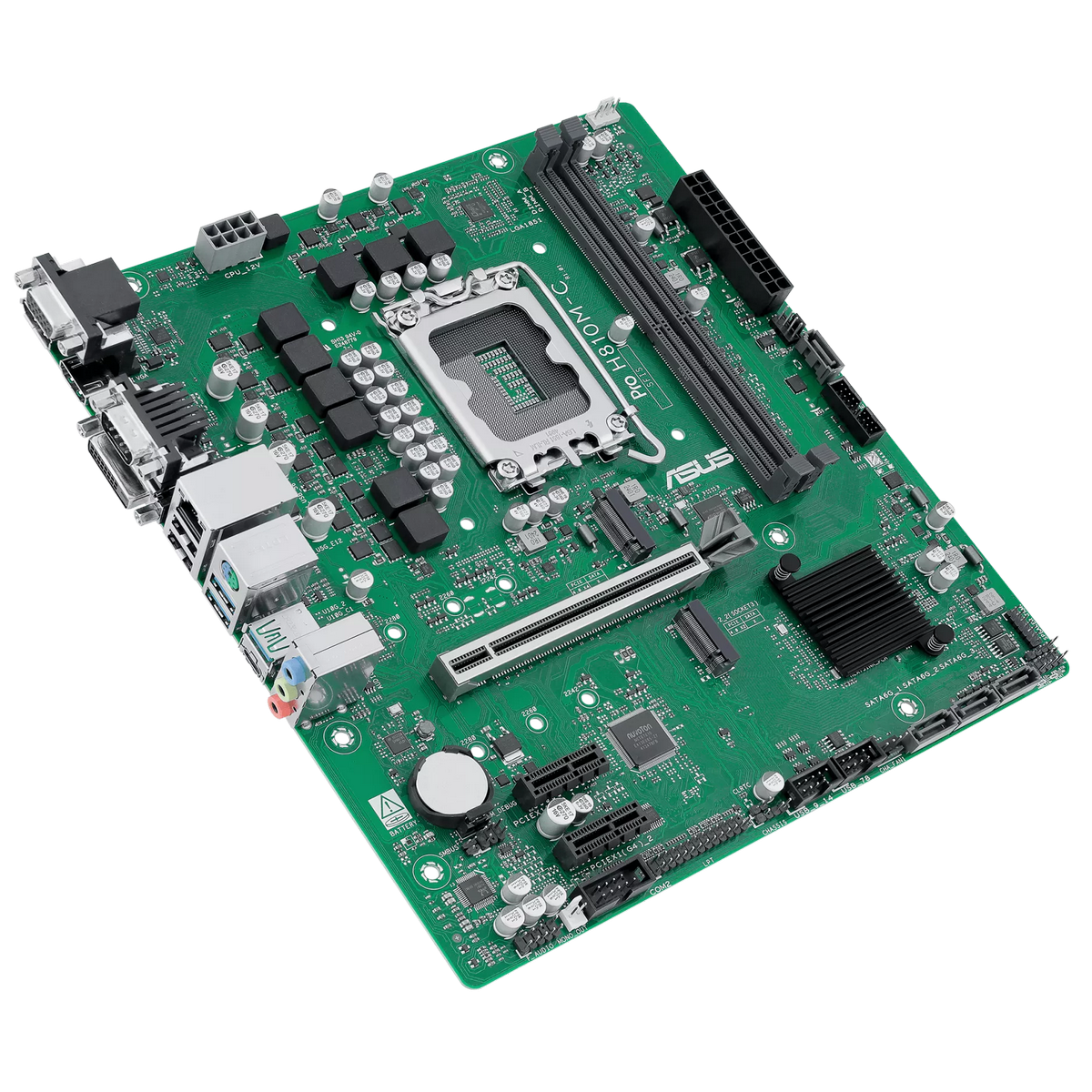 Материнская плата ASUS PRO H810M-C-CSM LGA1851 mATX 2xDDR5 PCIEx16 2xPCIEx1 2xM.2 USB-C DP HDMI DVI 