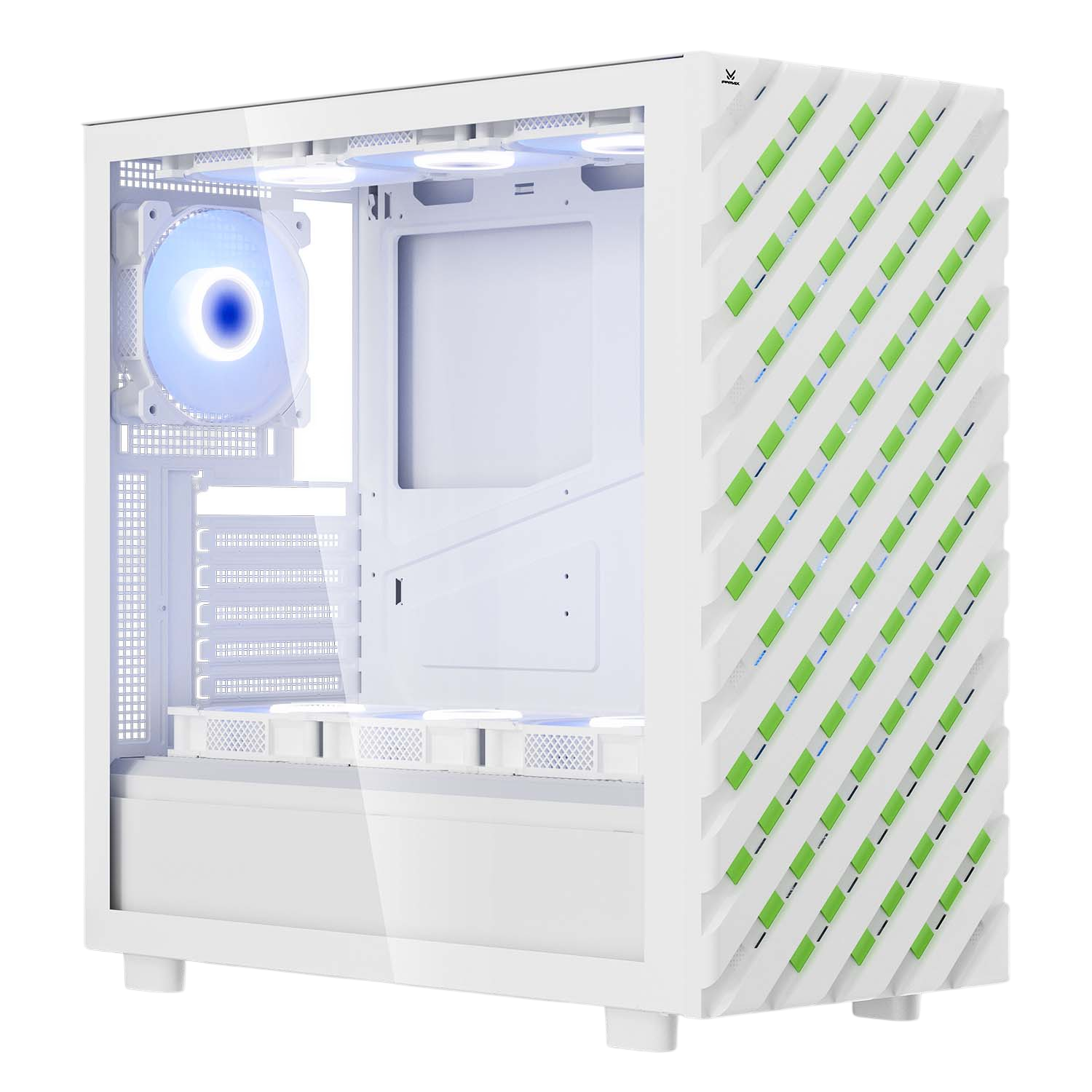 Корпус без блока питания/ Case FPMAX Air Cube G5 WH, Midi-Tower, TG, 4x120mm ARGB, 1xUSB-A 3.0 + 1xUSB 1.0 + 1xUSB Type-C, ATX, mATX, mITX White