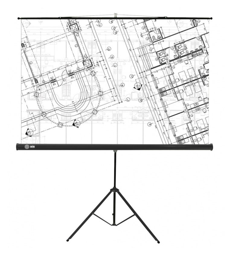 Экран Cactus 71" 127x127см Triscreen CS-PST-127X127 1:1 напольный рулонный черный