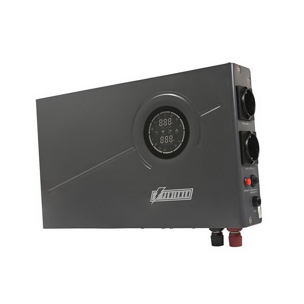 ИБП POWERMAN Smart 500 INV Graphite Мощность 500 ВА / 300 Вт, розетки Shuko - 2 шт. Стабилизирует на