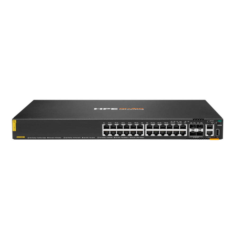 Коммутатор JL725B HPE Aruba Networking CX 6200F 24G Class 4 PoE 4SFP+370W Managed L3 Switch