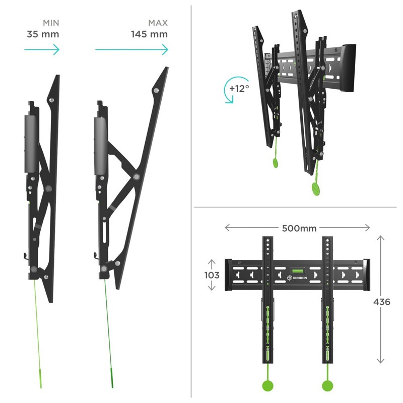 Кронштейн для телевизора Onkron SN14 черный 32"-65" макс.68.2кг настенный наклон