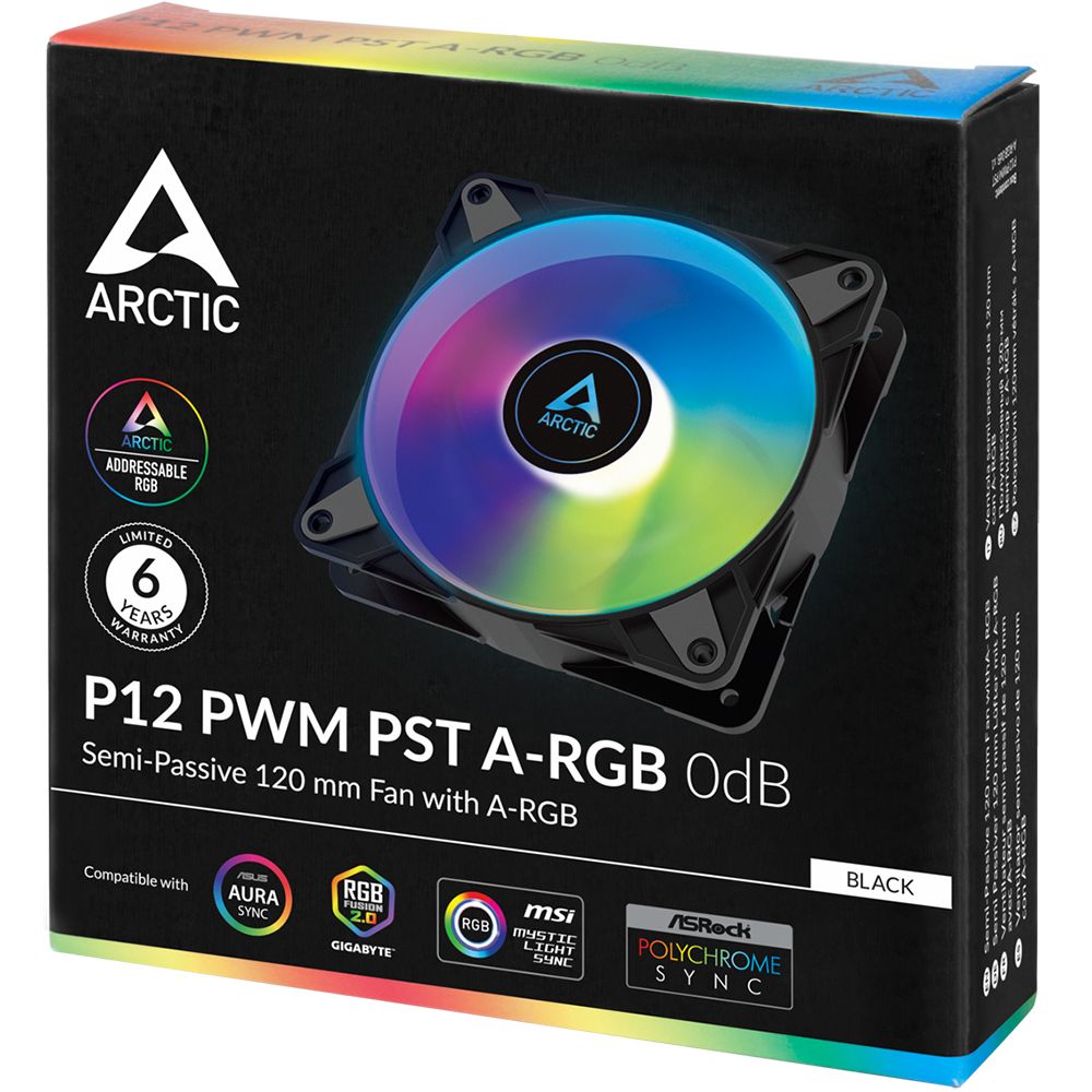 Вентилятор Arctic Cooling Вентилятор корпусной ARCTIC P12 PWM PST A-RGB 0dB (Black) - retail (ACFAN0