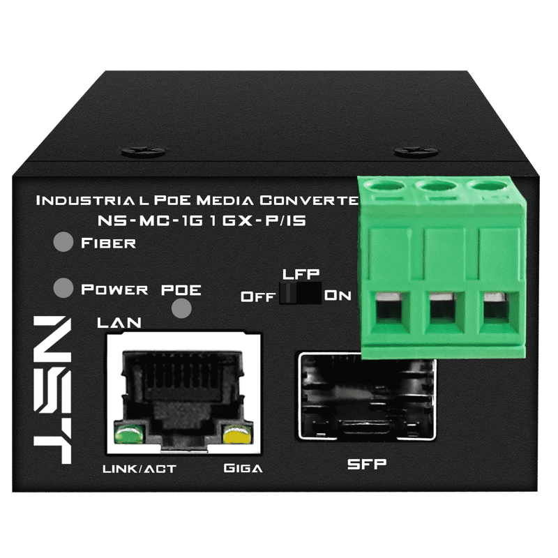Промышленный компактный Ultra PoE медиаконвертер Gigabit Ethernet, SFP 1000Мбит/c, RJ45 10/100/1000М