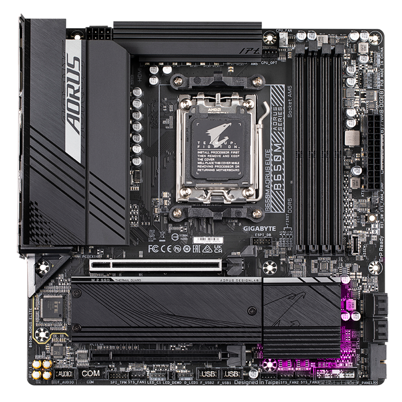 Материнская плата Gigabyte B650M AORUS ELITE Socket AM5 AMD B650 mATX AC`97 8ch(7.1) 2.5Gg RAID+HDMI