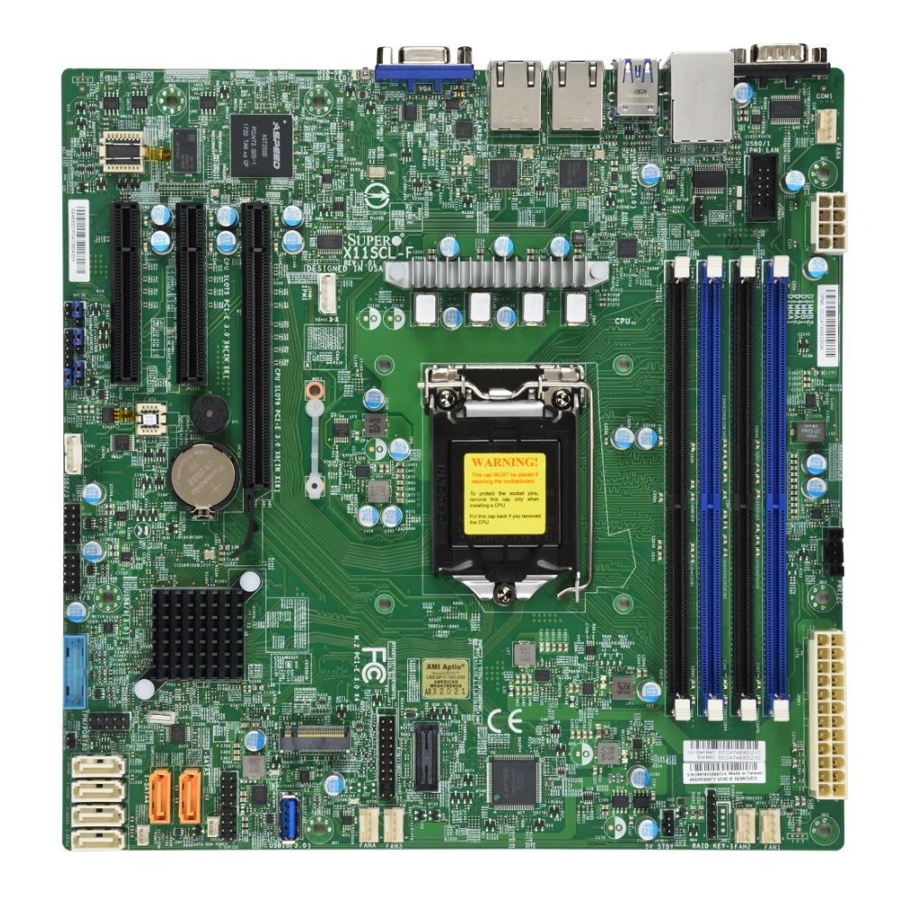 Материнская плата SuperMicro  MBD-X11SCL-F-B LGA1151v2,C242,4*DDR4,6*SATA 6G RAID,M.2,3*PCIE,2*Glan,
