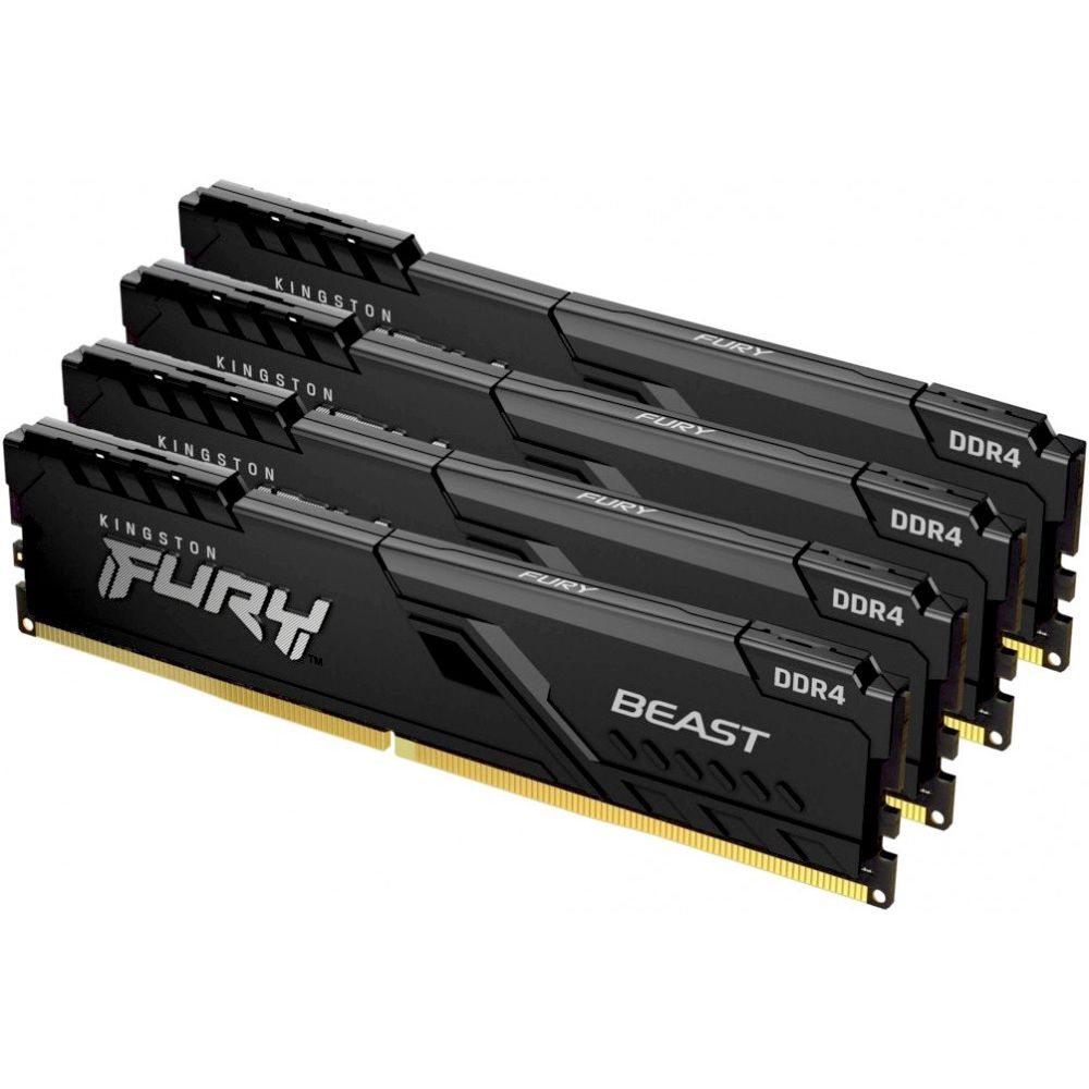 Память DDR4 4x32GB 3200MHz Kingston KF432C16BBK4/128 Fury Beast Black RTL Gaming PC4-25600 CL16 DIMM