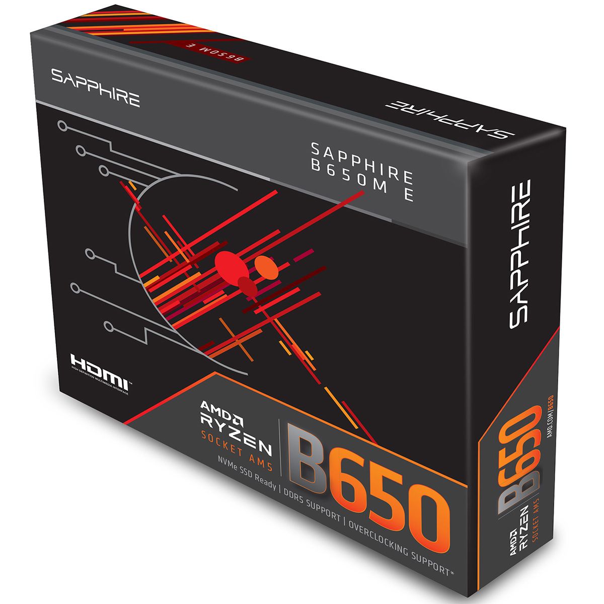 Материнская плата Sapphire B650M-E B650, AM5, 2*DDR5, 1*PCIEx16, 1*PCIEx4, 2*M.2, 4*USB3.2Gen1, 10*U