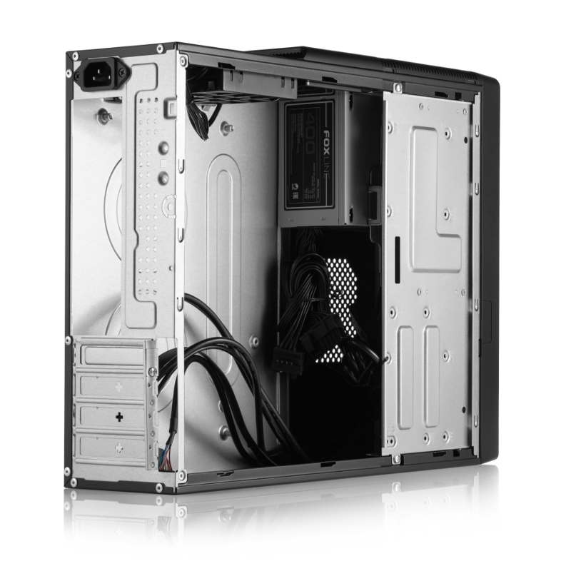 Корпус Foxline mATX Desktop 400W FL-418 mATX case, black, w/PSU SFX 400W, w/2xUSB3.0+2xUSB2.0+1xType