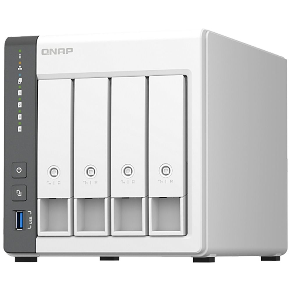 Сетевое хранилище QNAP D4 NAS 4 HDD trays.ARM 4-core Cortex-A55 2.0GHz, RAM 4 GB (max), 1x2.5GbE, 1x