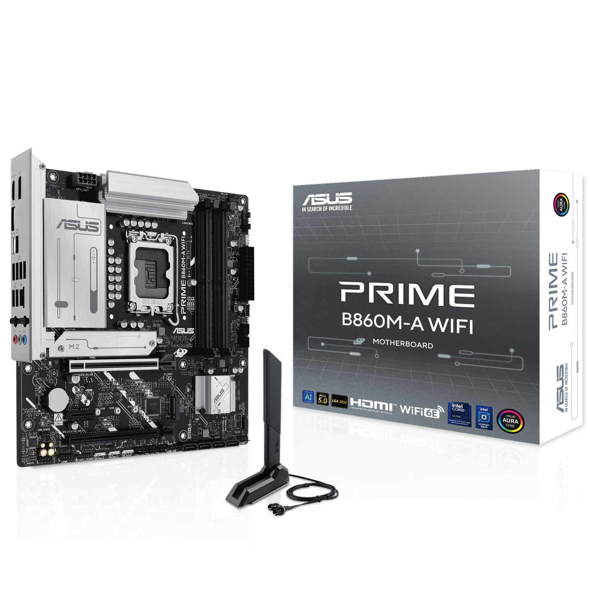 Материнская плата ASUS PRIME B860M-A WIFI LGA1851 mATX 4xDDR5 2xPCIEx16 PCIEx1 2xM.2 USB-C 2xDP HDMI