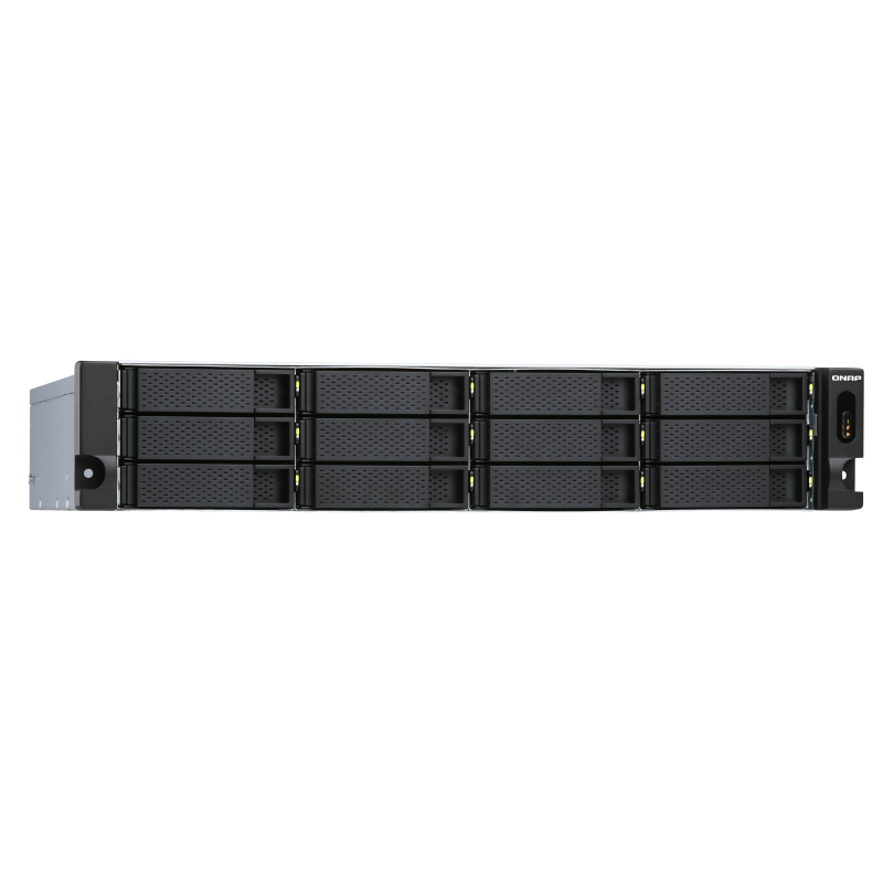 QNAP TL-R1200S-RP SATA 6GB/s JBOD storage enclosure, 12-tray 3,5"/2,5" w/o HDD, 3 x SFF-8088, 2 PSU.