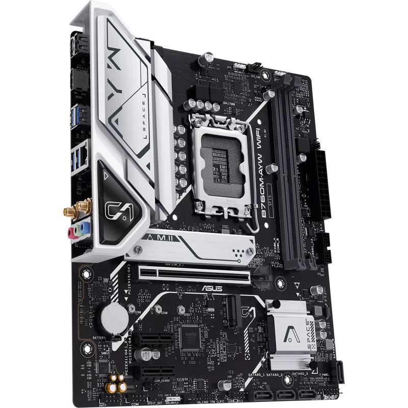 Материнская плата ASUS B760M-AYW WIFI-SI, Socket1700, Intel B760, 2xDDR5 DIMM, PCI-Ex16, 4SATA3, 7.1