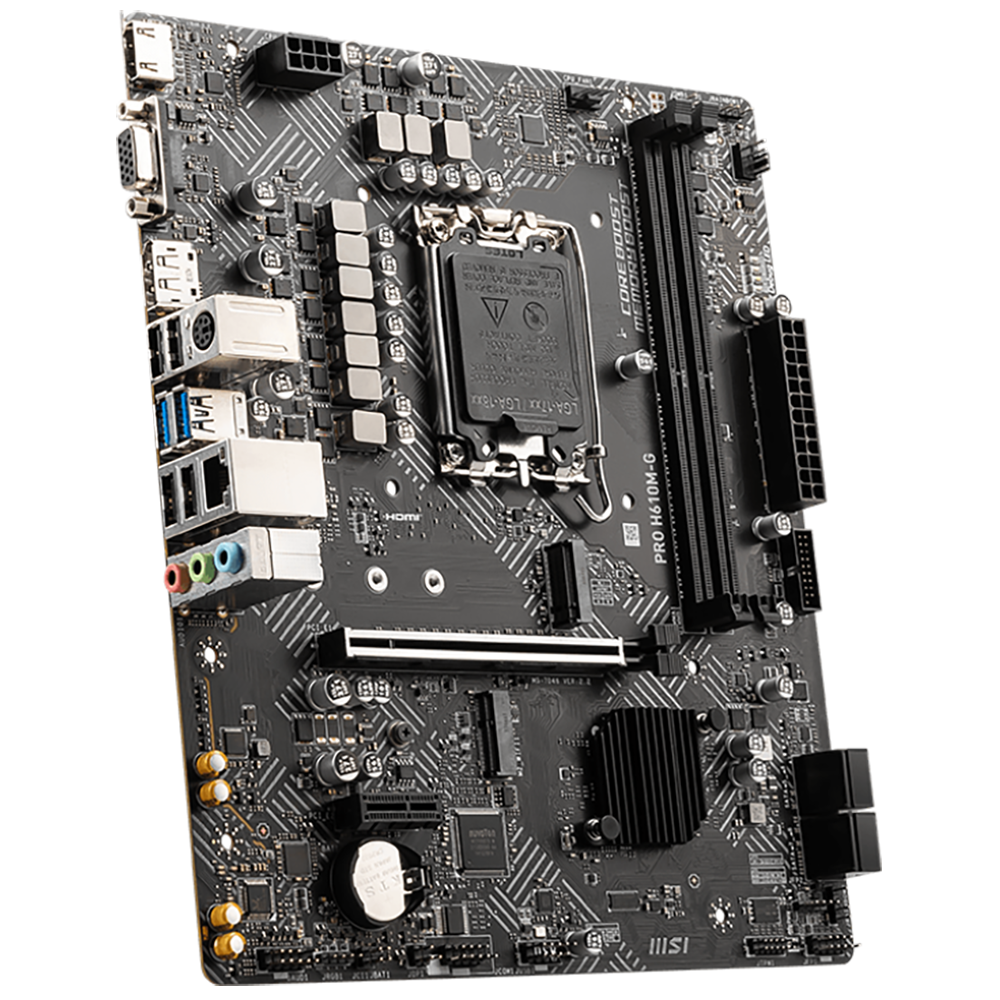 Материнская плата MSI PRO H610M-G H610, LGA1700, 2*DDR5, 1*PCIEx16, 1*PCIEx1, 1*M.2, 4*USB3.2Gen1, 6