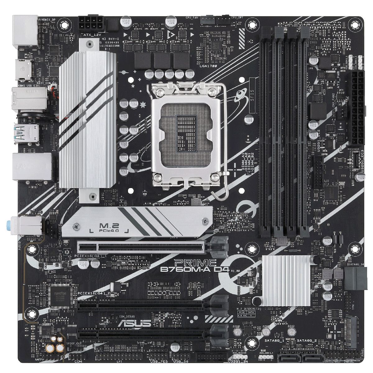 Материнская плата ASUS PRIME B760M-A D4-CSM, LGA1700, B760, 4*DDR4, HDMI+DP, 4xSATA3 + RAID, M2, Aud