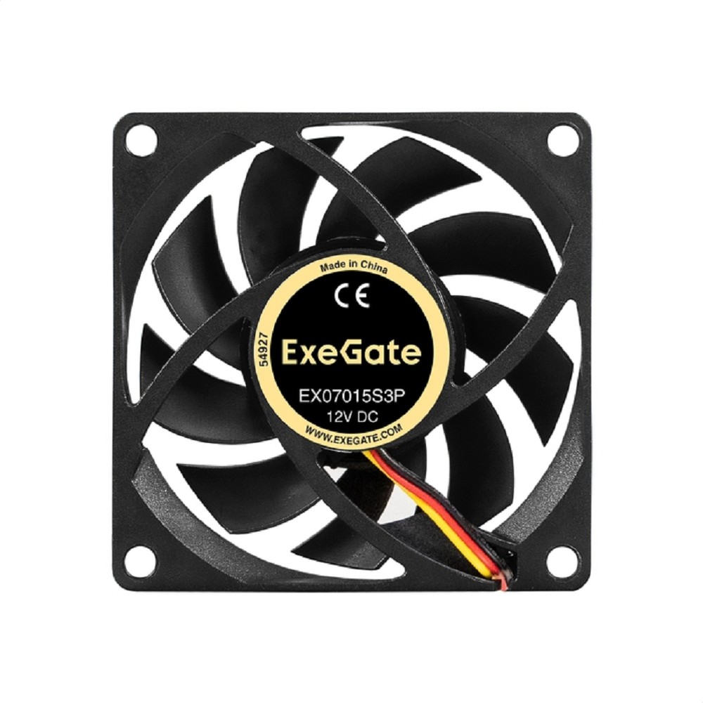 Вентилятор 12В DC ExeGate EX07015S3P (70x70x15 мм, Sleeve bearing (подшипник скольжения), 3pin, 2500RPM, 23dBA)