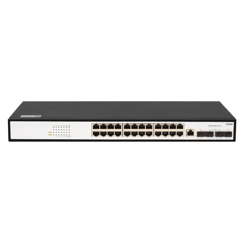 коммутатор SNR Управляемый коммутатор уровня 2+, 24 порта 10/100/1000Base-T, 4 порта 1/10G SFP+, вст