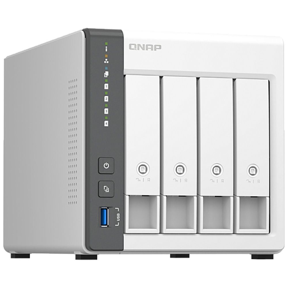Сетевое хранилище QNAP D4 NAS 4 HDD trays.ARM 4-core Cortex-A55 2.0GHz, RAM 4 GB (max), 1x2.5GbE, 1x