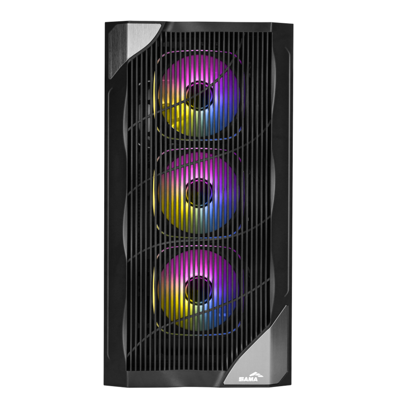 Корпус SAMA V42 Black, Midi-Tower, TG, 4x120mm ARGB, 2xUSB 3.0 + 1xUSB 3.2 Type-C, ATX, mATX, mITX B