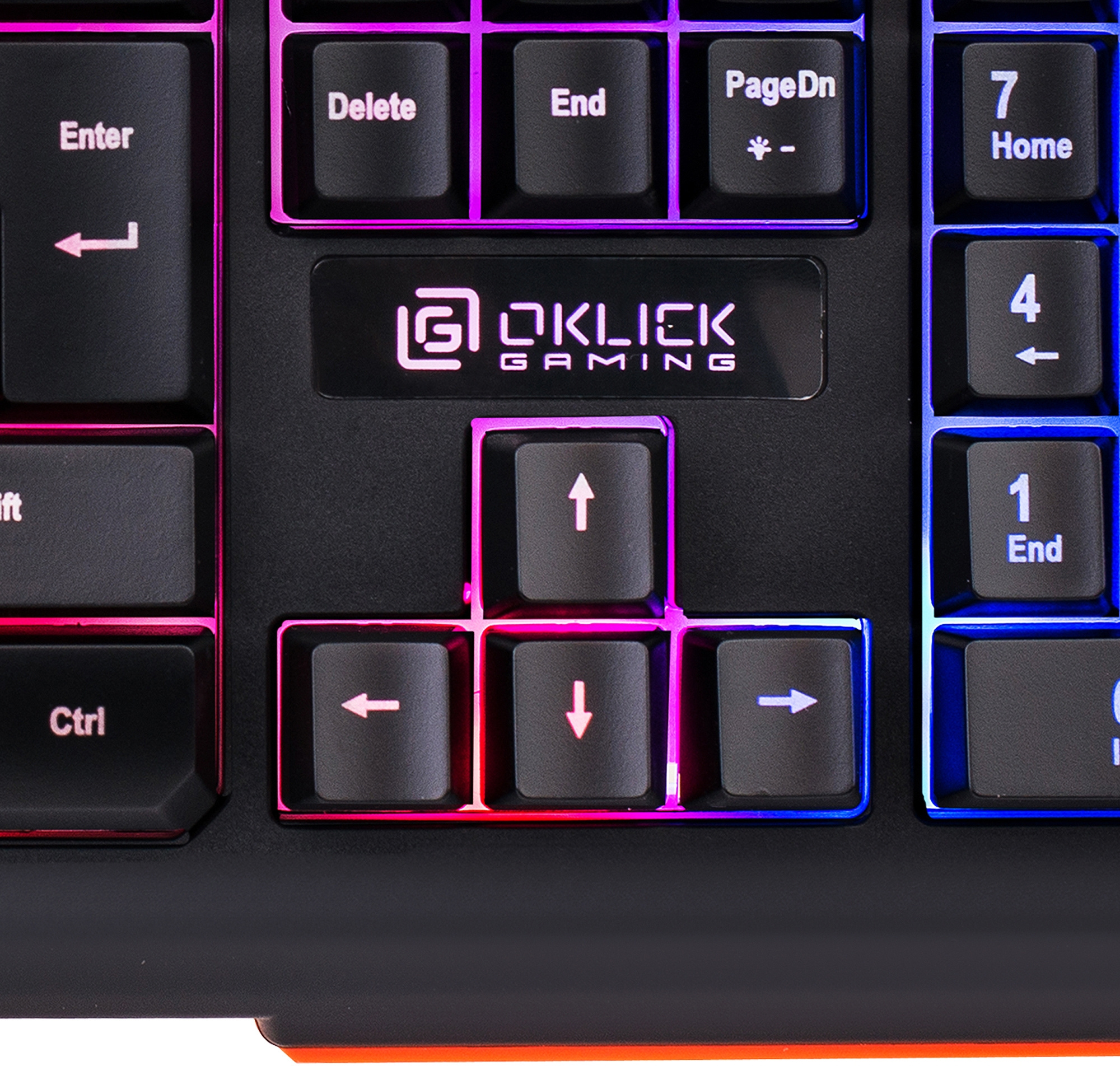 Клавиатура Оклик 717G BLACK DEATH черный/оранжевый USB Multimedia for gamer LED (476395)