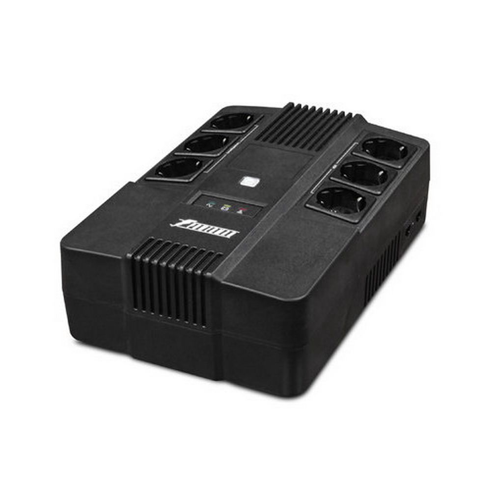 ИБП POWERMAN Brick 800 Мощность 800 ВА/480 Вт, батареи:  12 В 9 Ач - 1 шт, Розетки Shuko - 6 шт. Защ