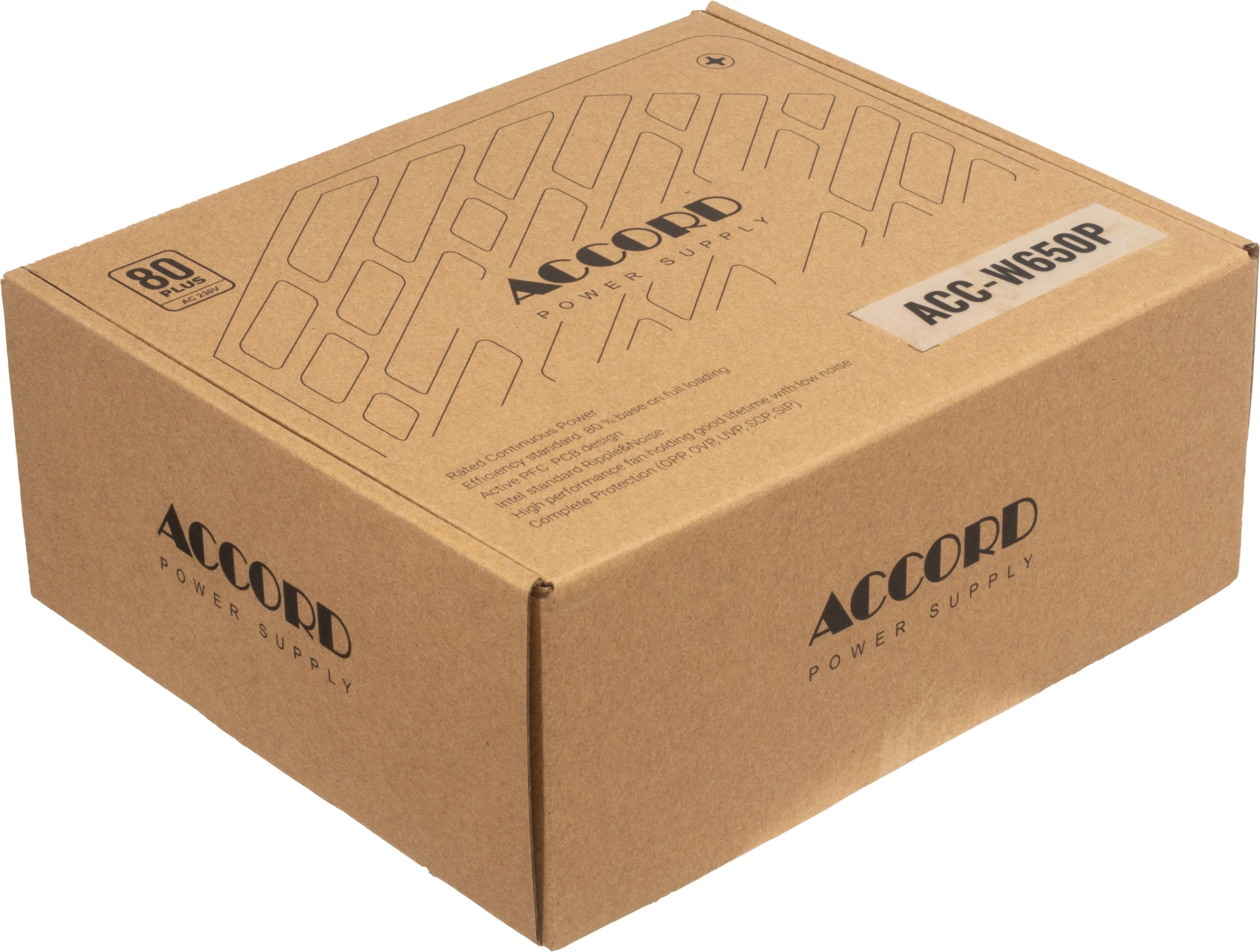 Блок питания Accord ATX 650W ACC-W650P 80+ white (20+4pin) 120mm fan 6xSATA RTL