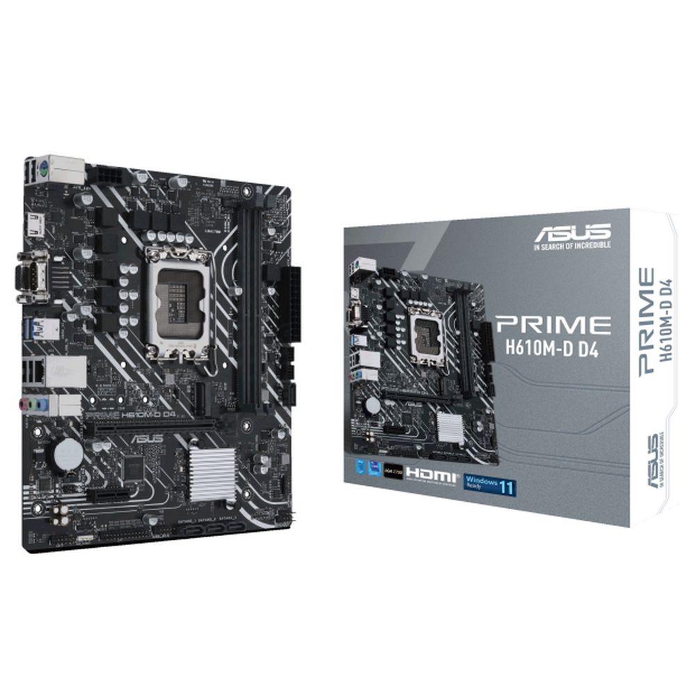 Материнская плата Asus PRIME H610M-D D4 Soc-1700 Intel H610 2xDDR4 mATX AC`97 8ch(7.1) GbLAN+VGA+HDM