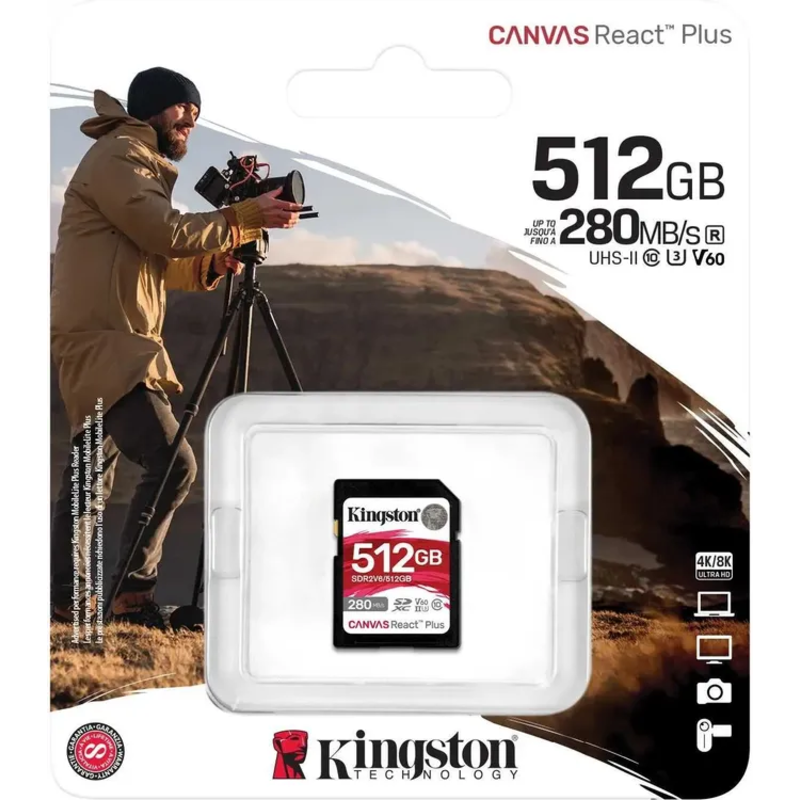 Флеш карта SDXC 512GB Kingston SDR2V6/512GB Canvas React Plus w/o adapter