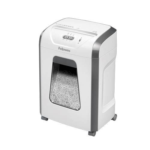 Шредер Fellowes PowerShred 15С белый (секр.P-4) фрагменты 15лист. 19лтр. скрепки скобы пл.карты